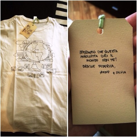 La mia T-shirt Inkyourtravel arrivata anche con una apprezzatissima dedica di Irene e Silvia! ;-)