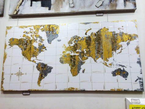 Planisfero dipinto su tela _ Mostra del Poster